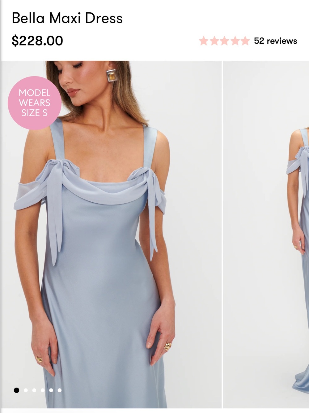 Show Me Your Mumu - Bella Maxi Dress — Steel Blue Luxe Satin - M